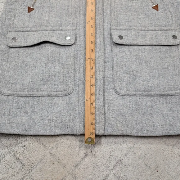 J. Crew Jacket Womens 10 T Gray Chateau Parka Italian Stadium Cloth Wool Hooded